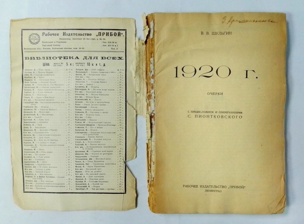 Шульгин, В.В. 1920 год.