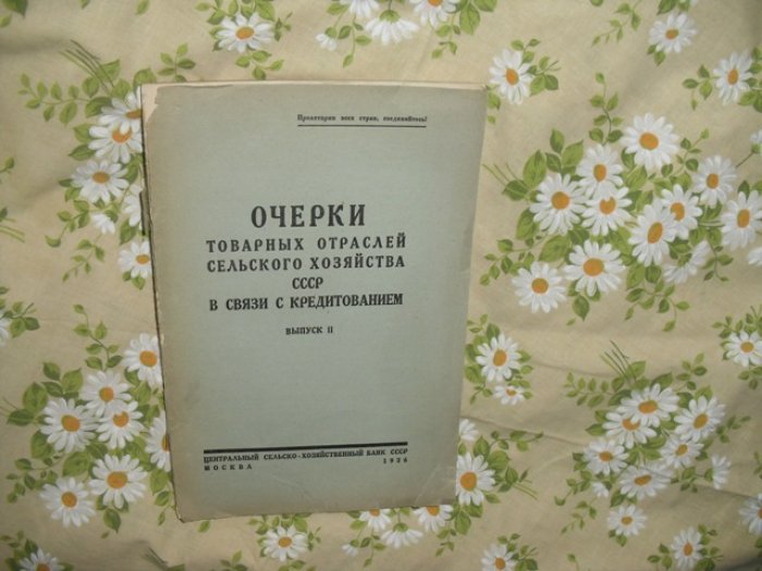 Очерки товарных отраслей сельского хозяйства СССР в связи с кредитованием.