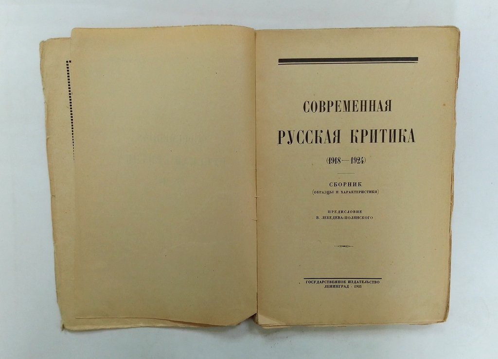 Современная русская критика (1918-1924).