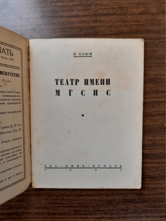 Блюм В. И. Театр имени МГСПС.