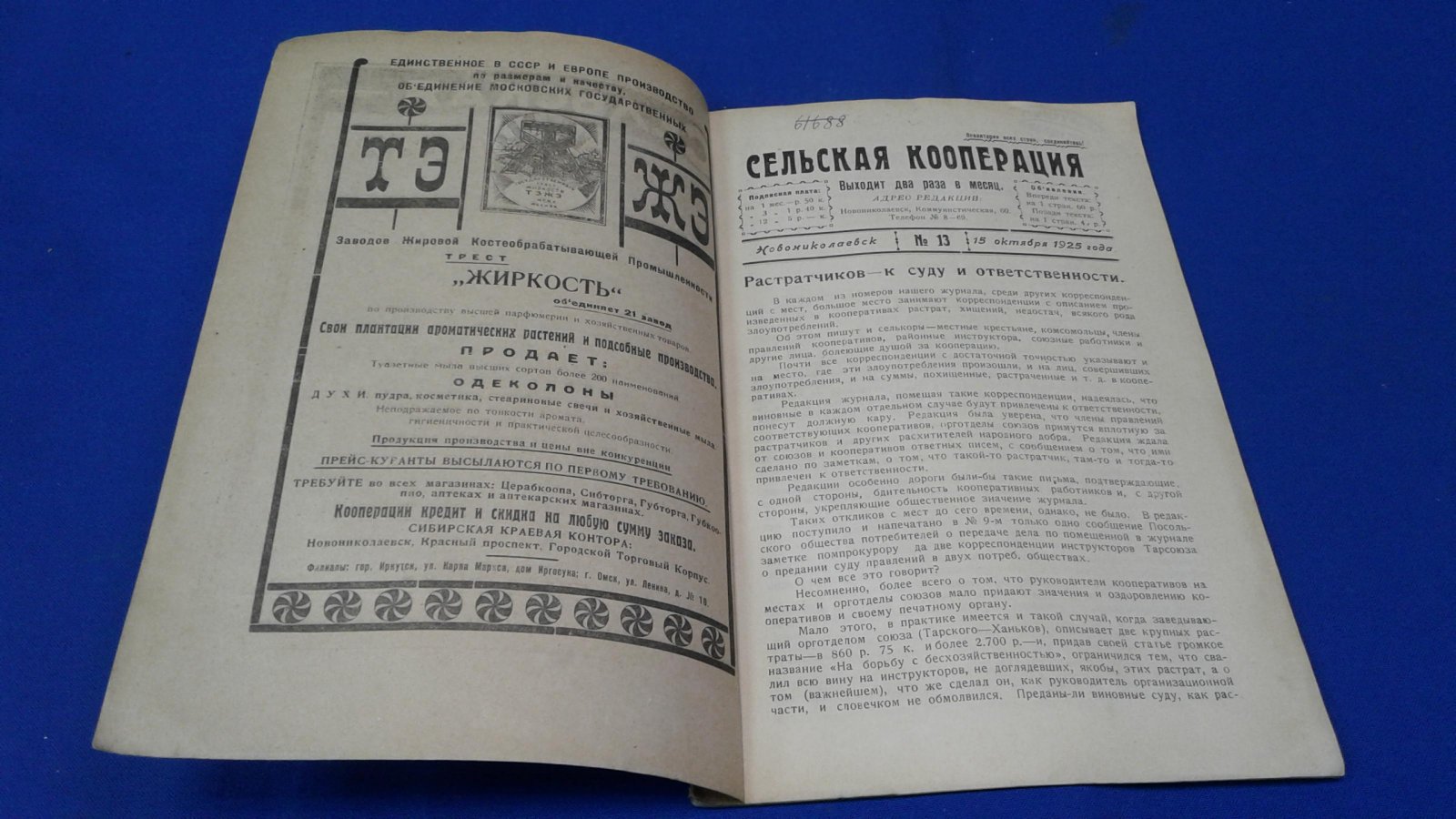 Сельская кооперация. 1925, № 13.