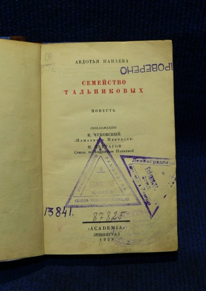 Панаева Авдотья. Семейство Тальниковых.