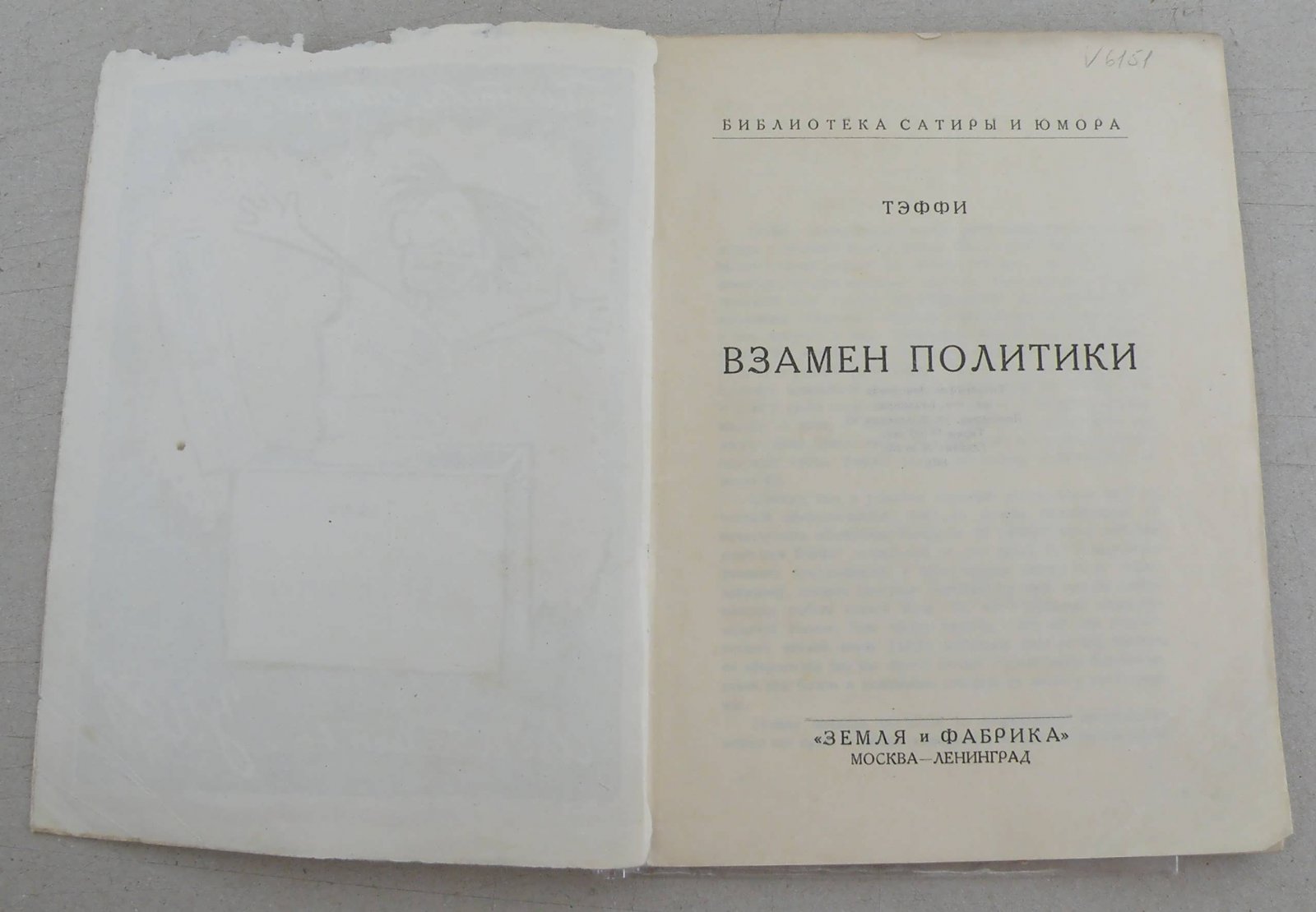 Тэффи. Взамен политики.