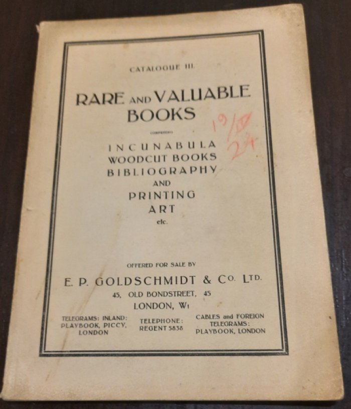 Rare and valuable books. Catalogue III.