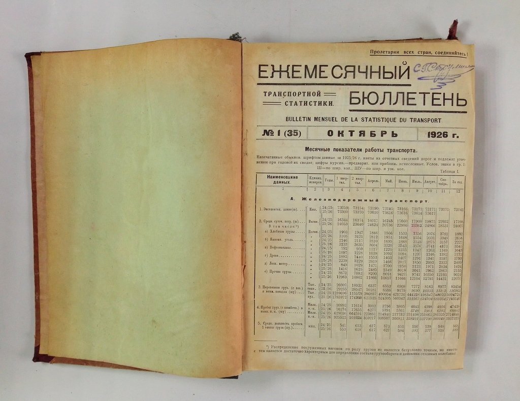 Ежемесячный бюллетень транспортной статистики.