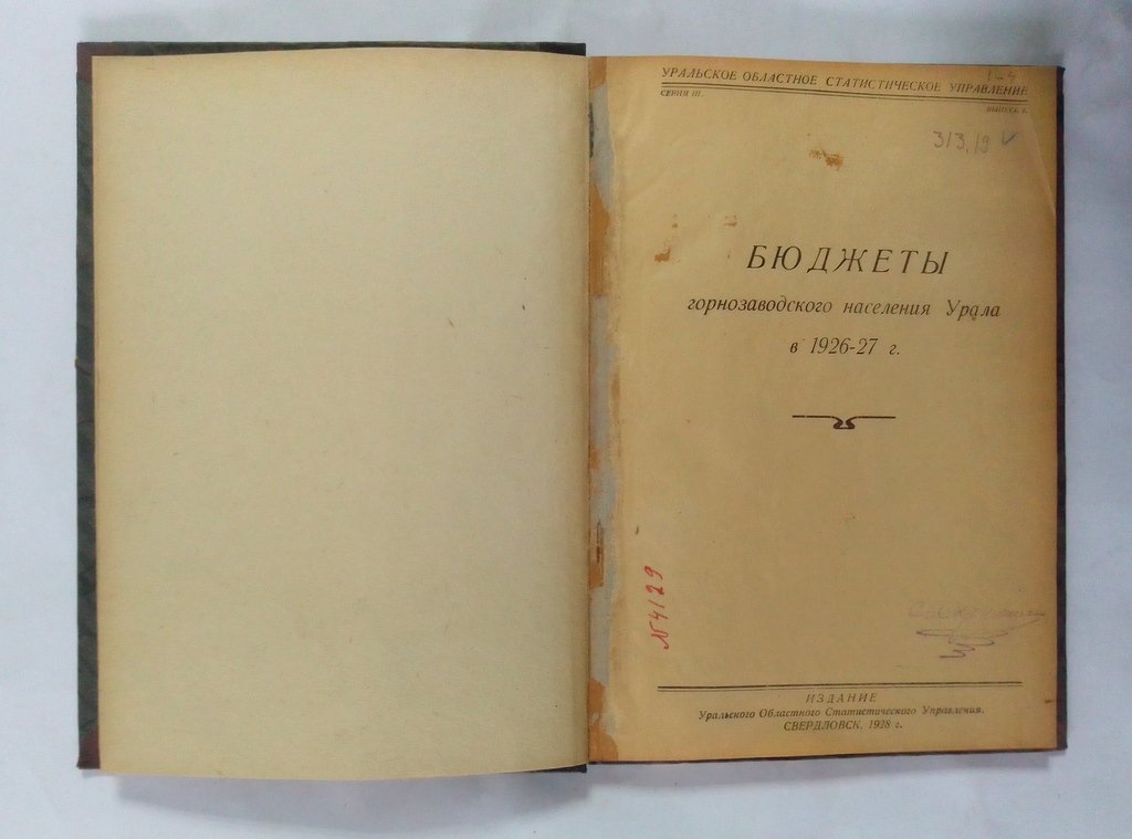 Бюджеты горнозаводского населения Урала в 1926-27 г.