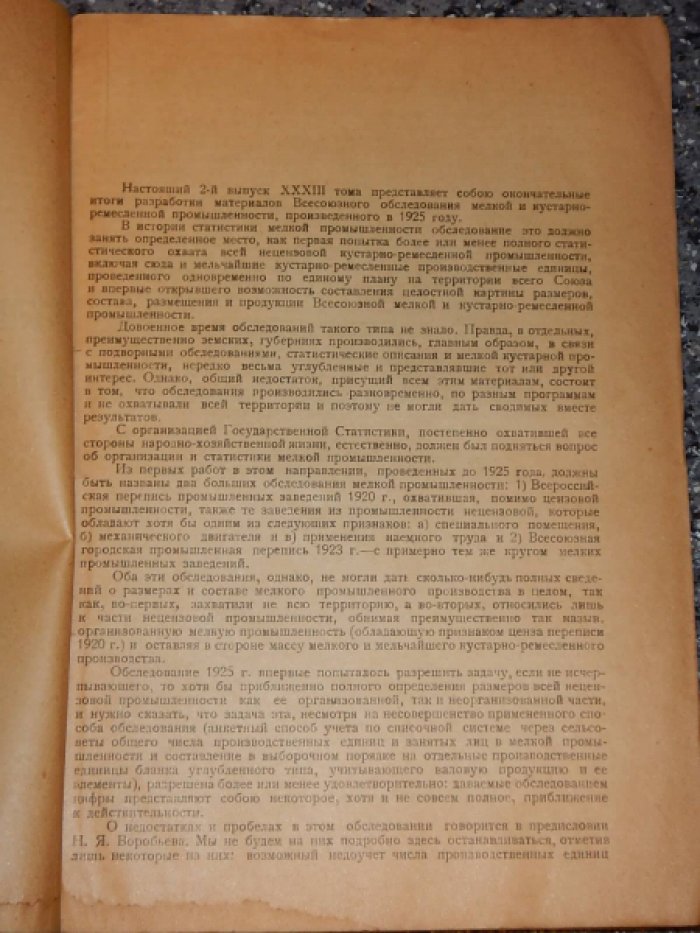 Мелкая и кустарно-ремесленная промышленность СССР в 1925 г.