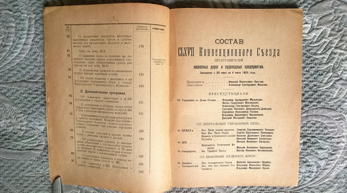 Протоколы заседаний 167 конвенционного съезда представителей транспорта. С 29 июня по 4 июля 1925 г.