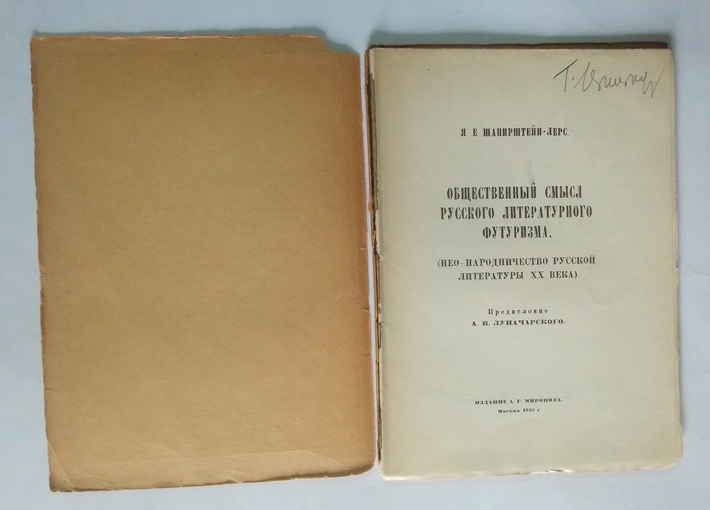Шапирштейн-Лерс, А.Е. Общественный смысл Русского литературного футуризма.