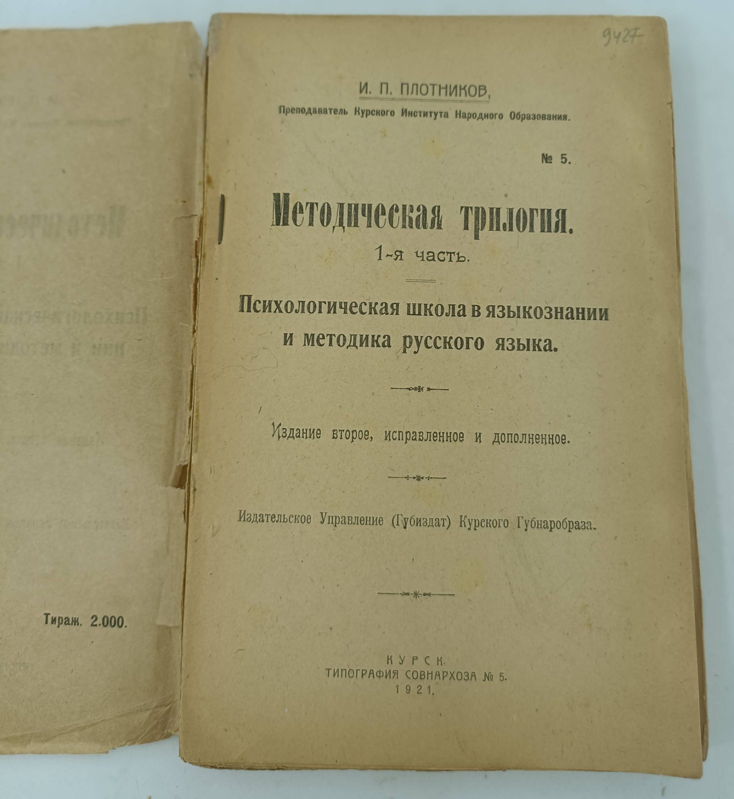 Плотников И. П. Методическая трилогия. 1-я часть. Психологическая школа в языкознании и методика русского языка.
