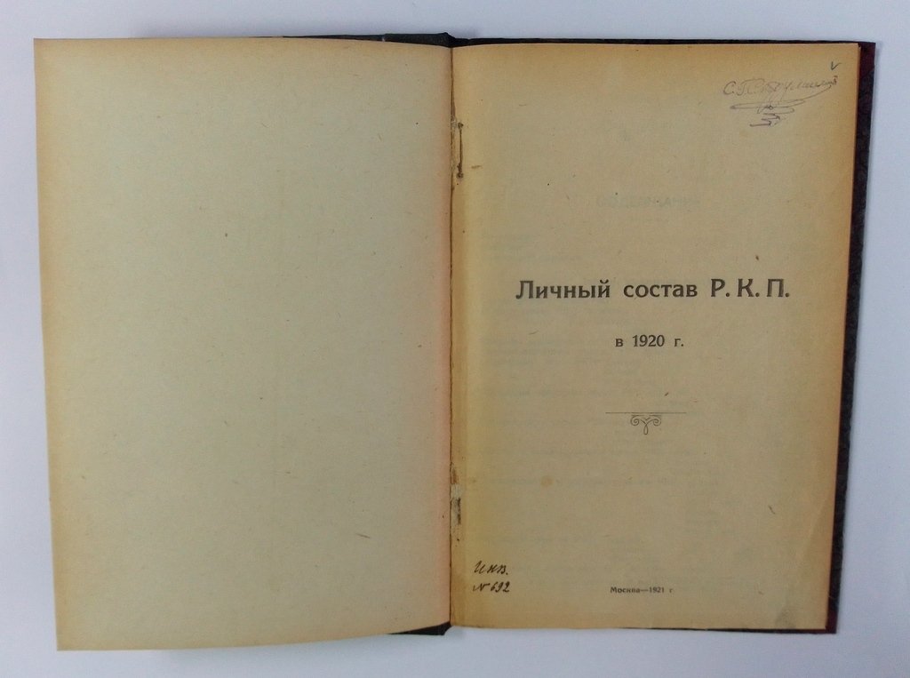 Личный состав Р.К.П. в 1920 г.