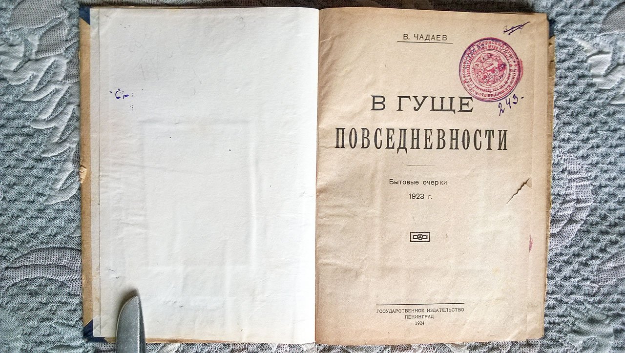 Чадаев В.Н. В гуще повседневности: Бытовые очерки 1923 г.