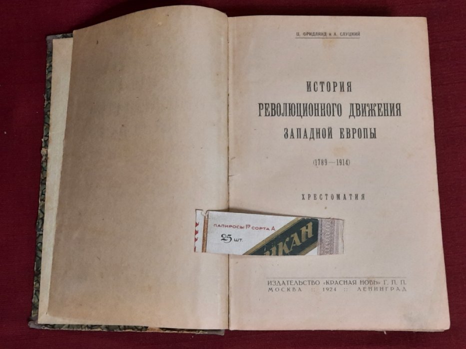 Фридлянд Ц., Слуцкий А. История революционного движения Западной Европы (1789-1914).
