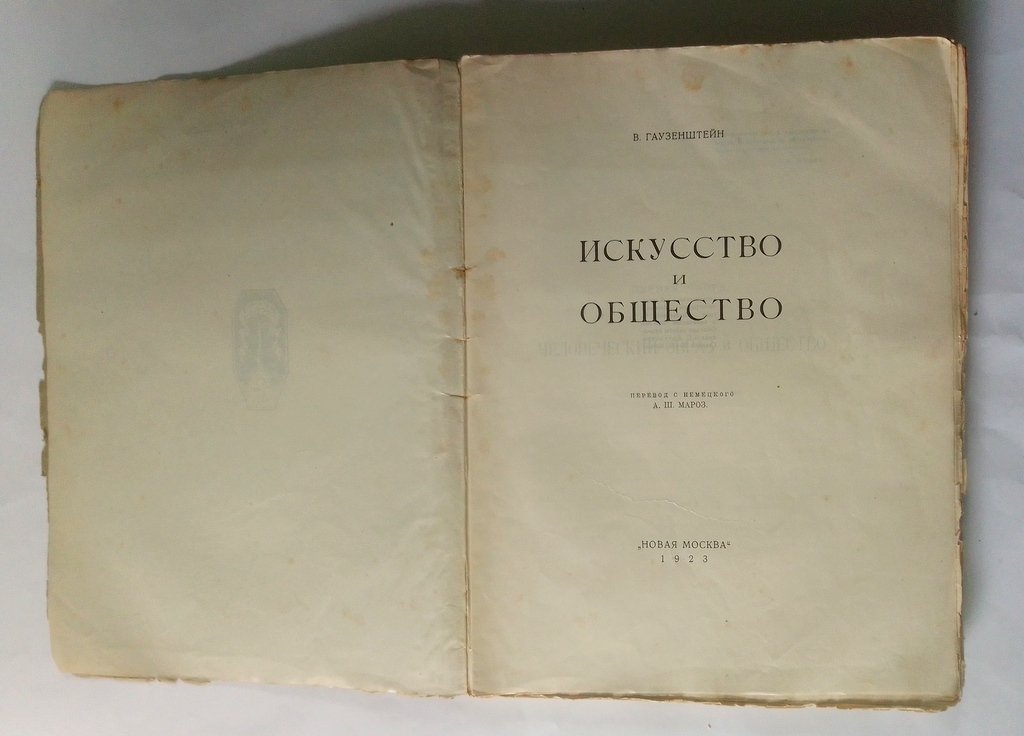 Гаузенштейн, В. Искусство и общество.