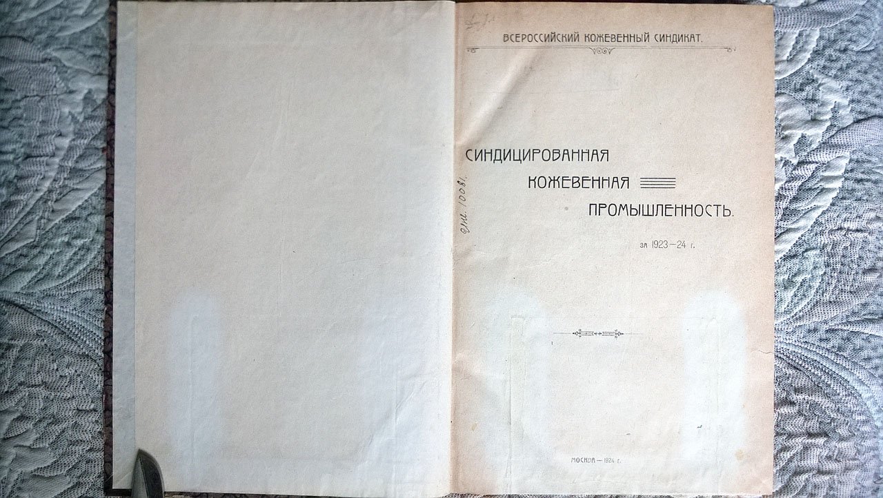 Синдицированная кожевенная промышленность за 1923-24 г.