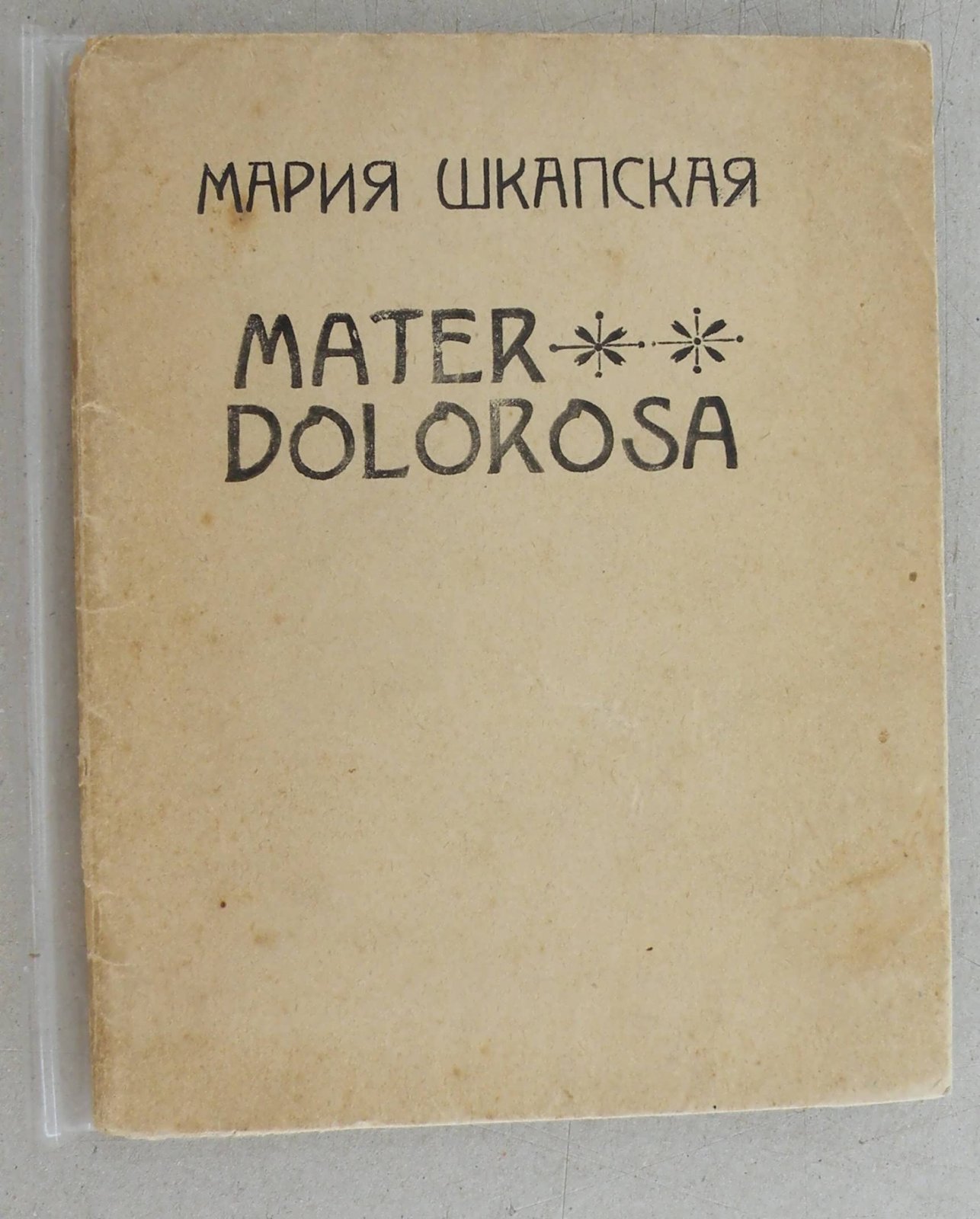 Шкапская М. Mater Dolorosa.