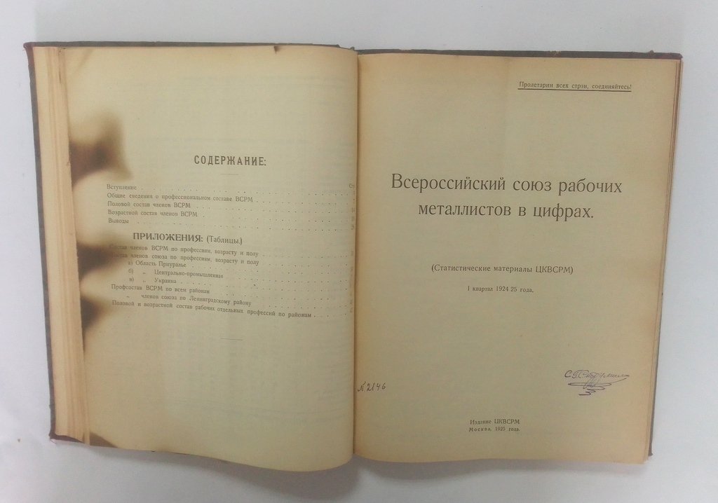 Гохман, И. Профессиональный состав ВСРМ в 1923 году.