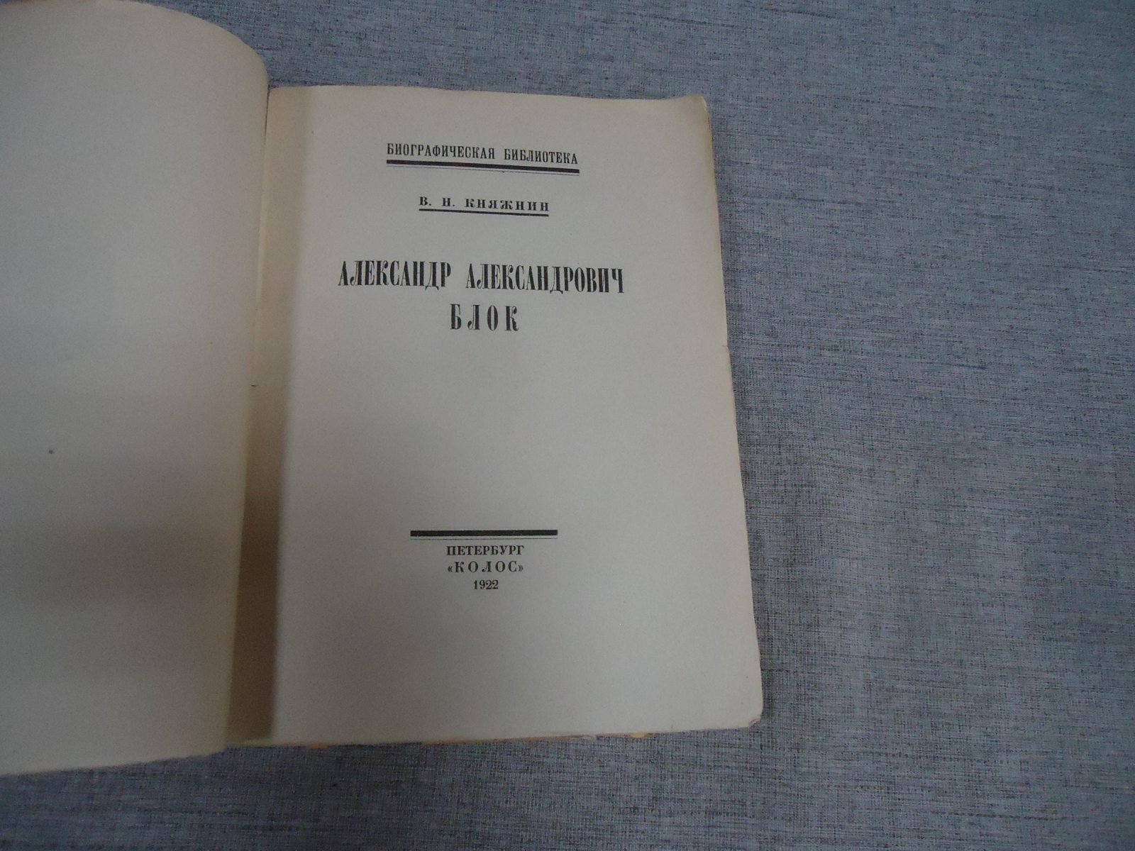 Княжнин В.Н. Александр Александрович Блок.