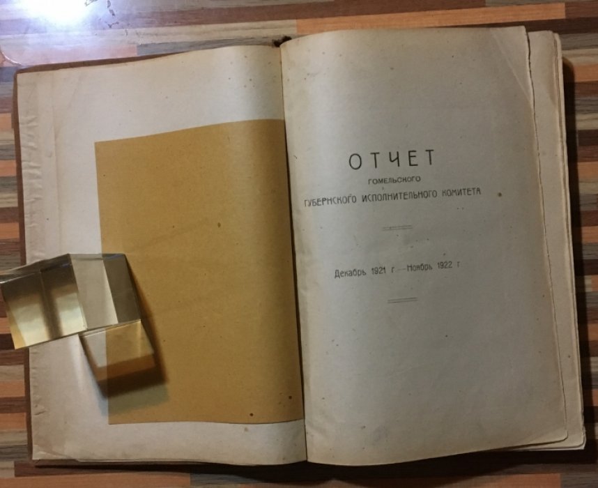Отчет Гомельского Губисполкома. Ноябрь 1921 г.- декабрь 1922г. Р.С.Ф.С.Р.