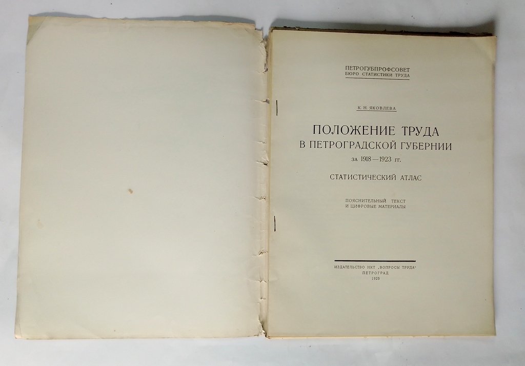 Яковлева, К.Н. Положение труда в Петроградской губернии за 1918-1923 гг.