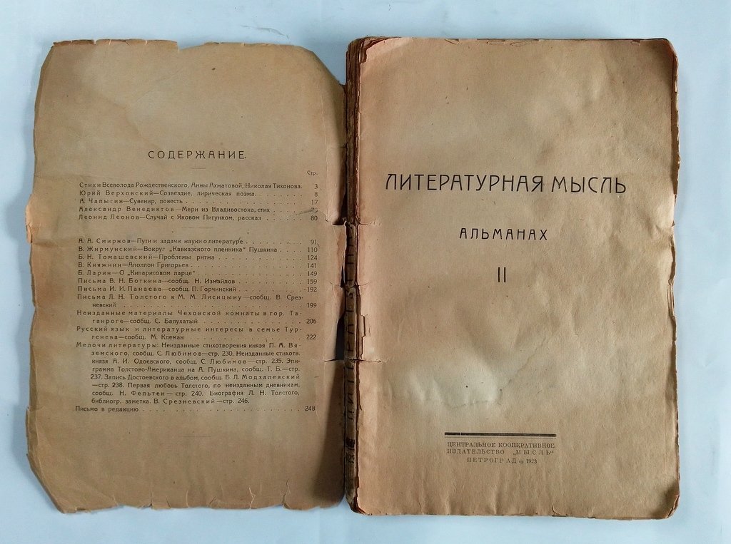 Литературная мысль.
