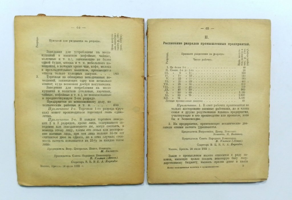 Новая экономическая политика в промышленности.