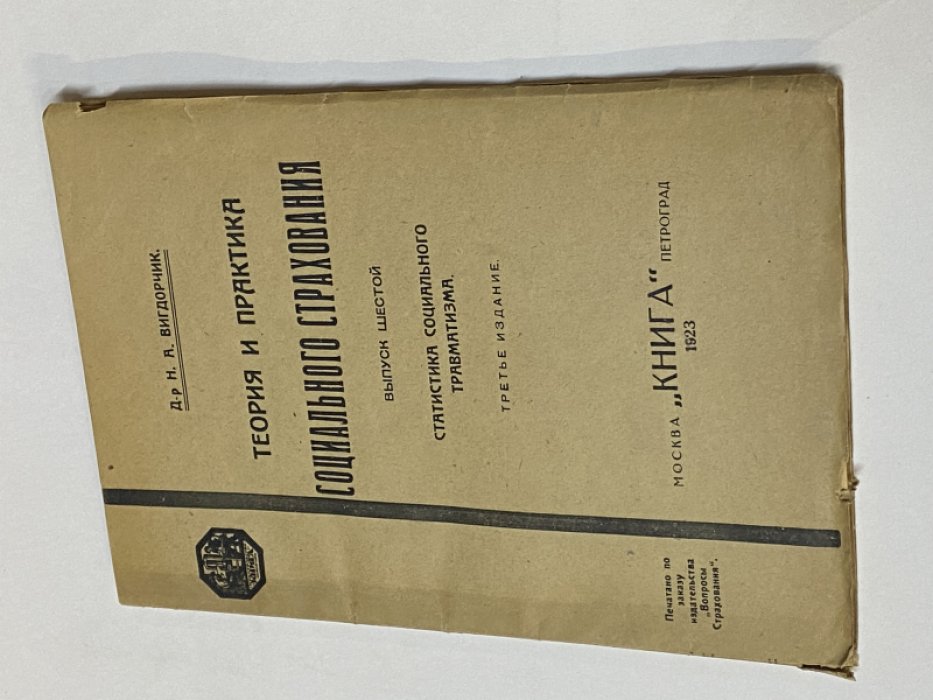 Вигдорчик Н. А. Теория и практика социального страхования. Вып. 6. Статистика социального травматизма.