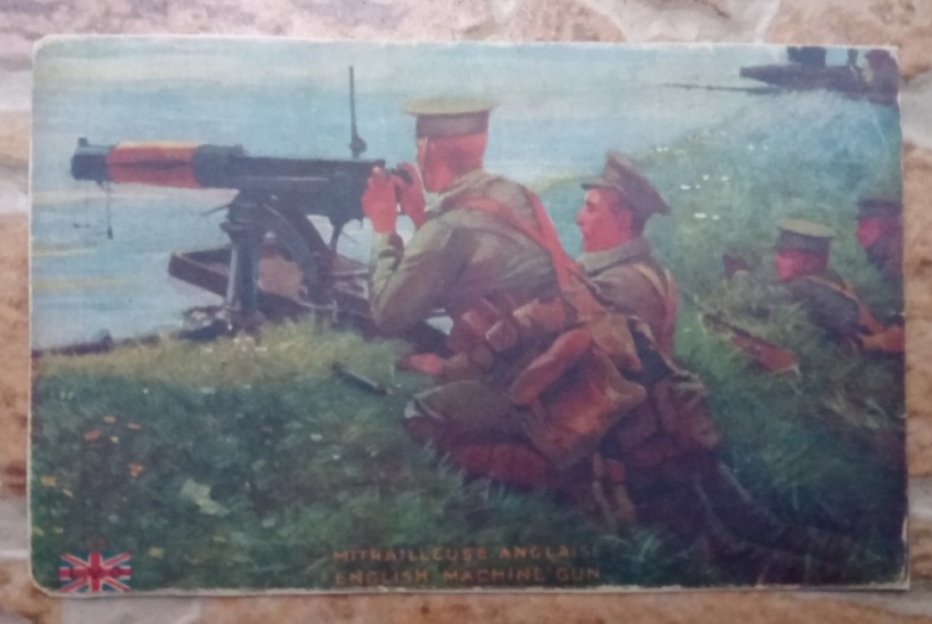 Mitrailleuse anglaise. English machine gun. Открытка (Carte Postale)