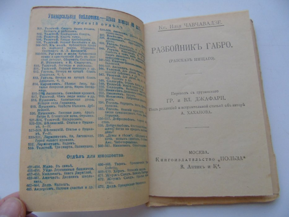Князь Илья Чавчавадзе. Разбойник Габро. (Рассказ нищего)