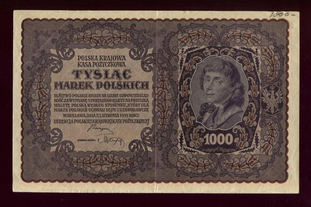 Бона. 1000 марок 1919 г. Польша