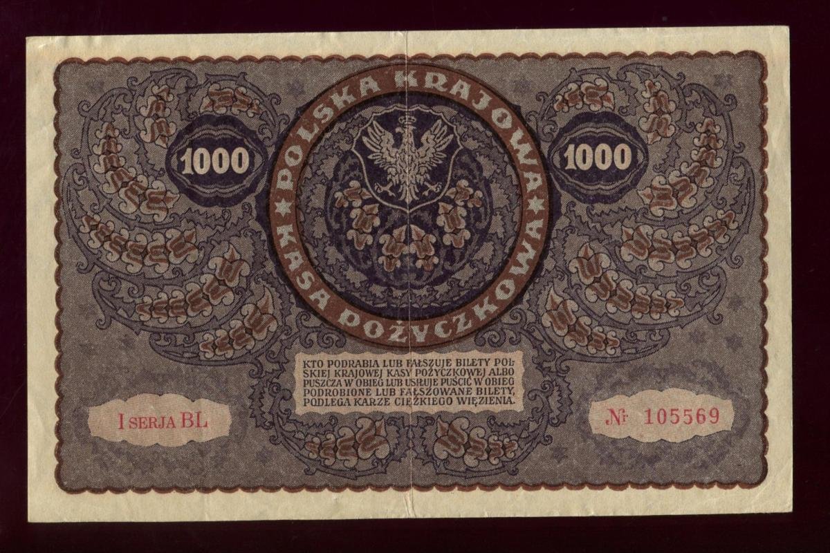 Бона. 1000 марок 1919 г. Польша