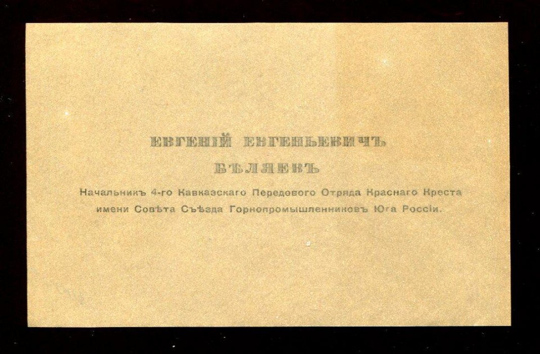 Визитная карточка. Евгений Евгеньевич Беляев.