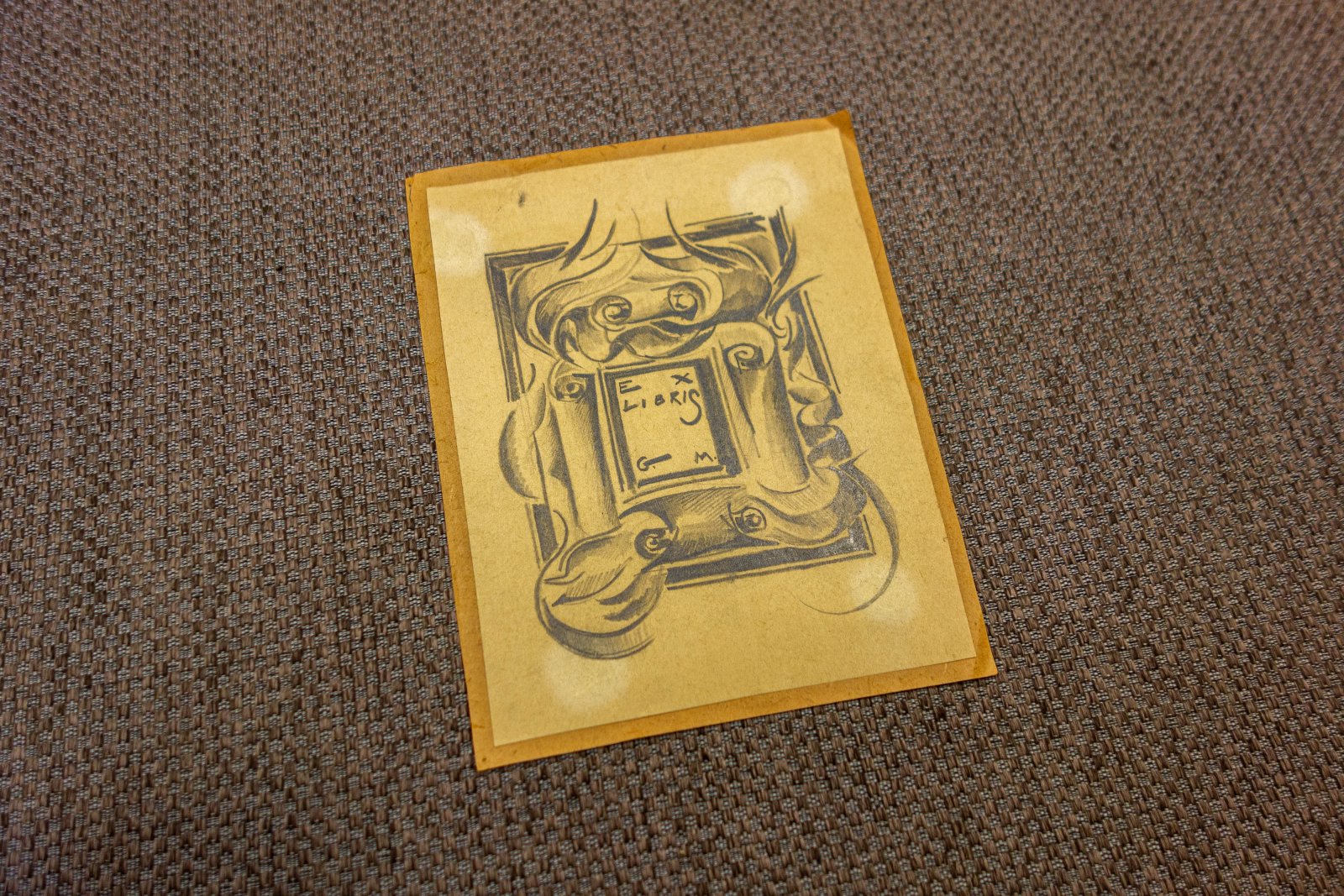 Неизвестный художник. Эскиз книжного знака для G. M