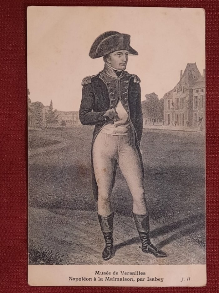 Открытка - Napoleon a la Malmaison, par Isabey. Ч/б, подписана