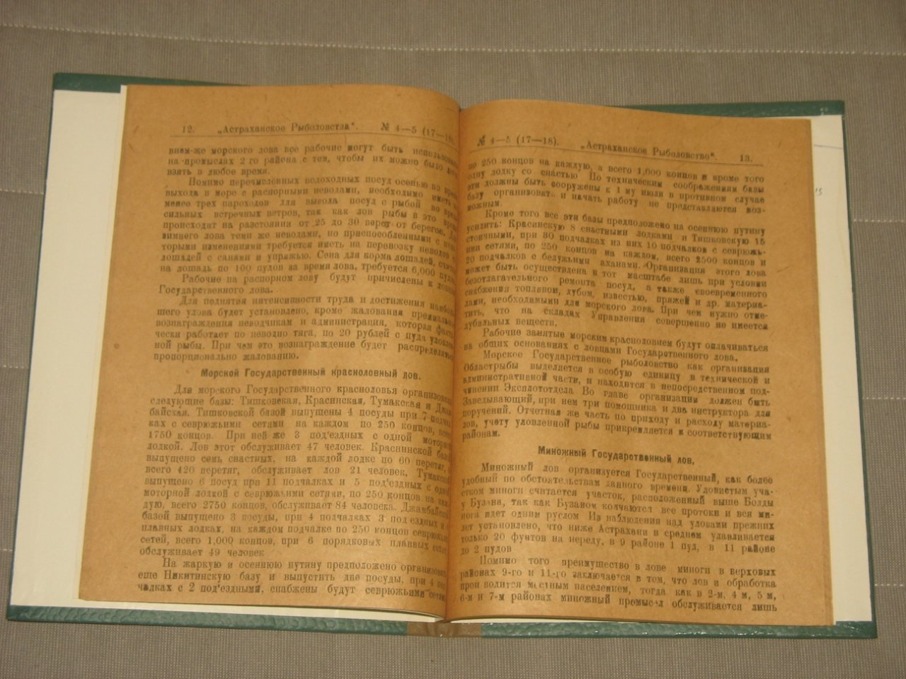 Астраханское рыболовство. №№ 4-5(17 и 18). 1920г.