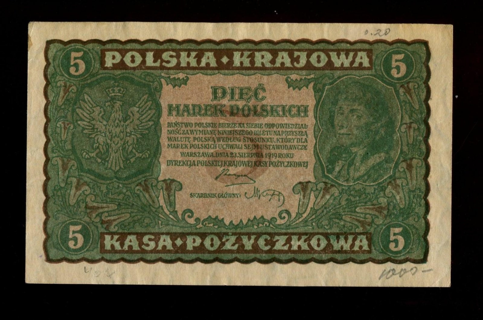 Бона. 5 марок 1919 Польша