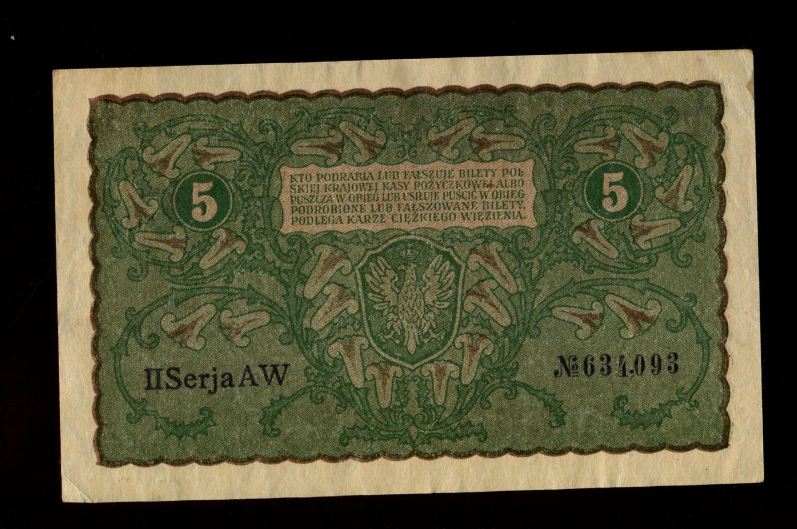 Бона. 5 марок 1919 Польша