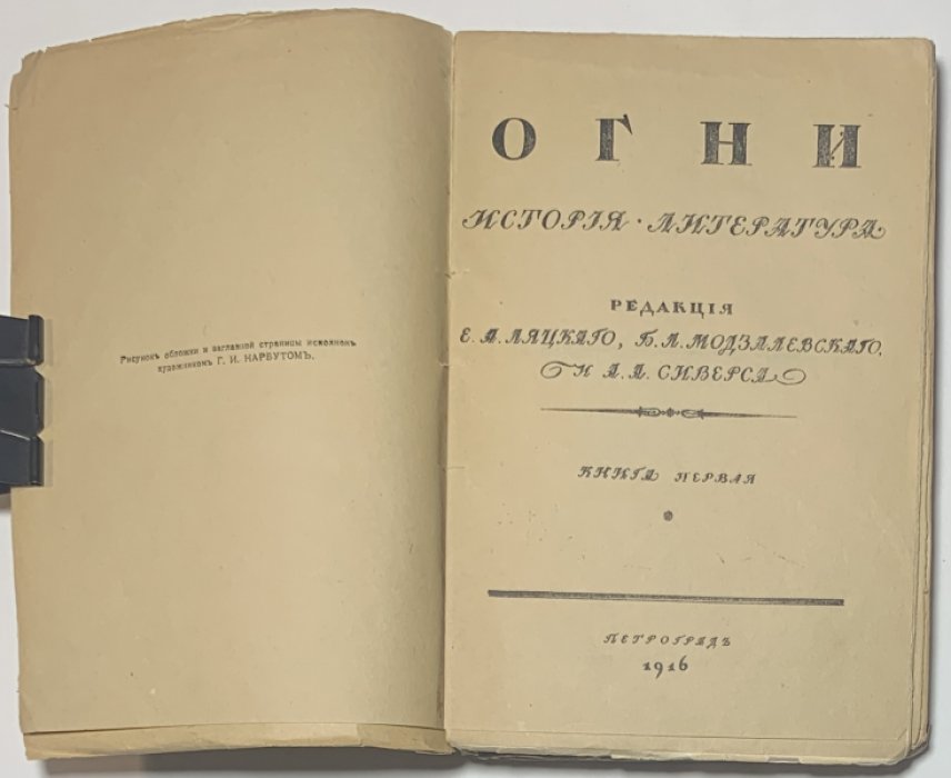 Огни. История. Литература. Книга первая. [и единственная]