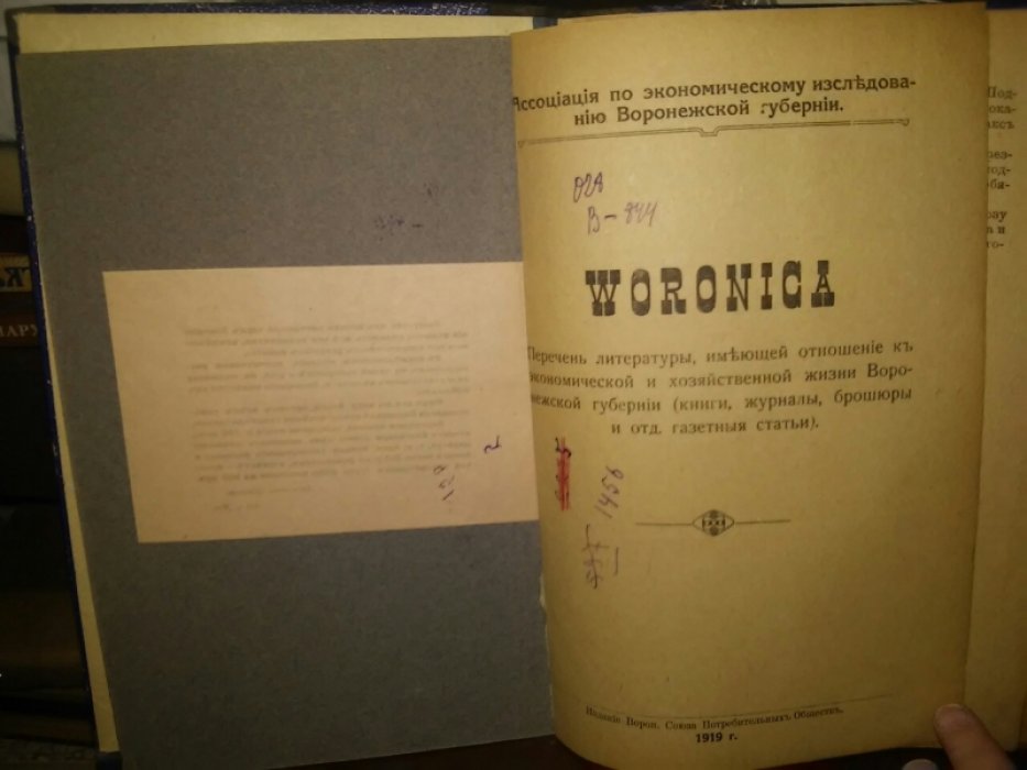 WORONICA : перечень литературы, имеющей отношение к экономической и хозяйственной жизни Воронежской губернии : [книги, журналы, брошюры и отдельные газетные статьи
