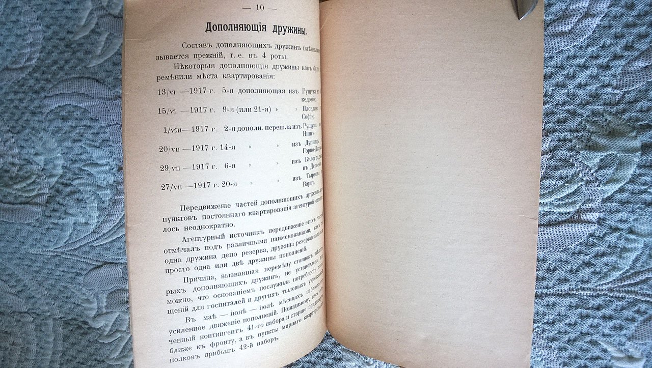 Дополнения и изменения к сводке сведений о болгарской армии за время от начала мобилизации до 1-го апреля 1917 года по сведениям, полученным из различных источников к 5-му сентября 1917 года.
