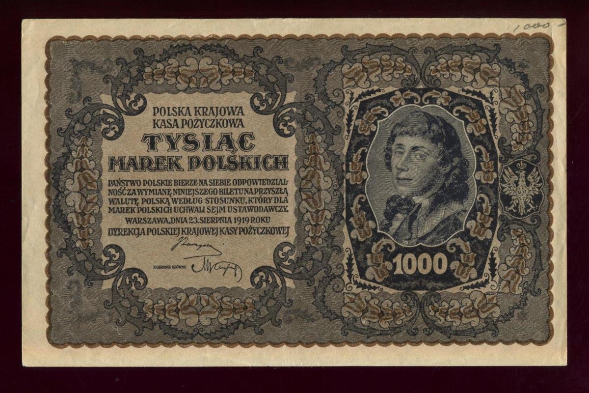 Бона. 1000 марок 1919 г. Польша