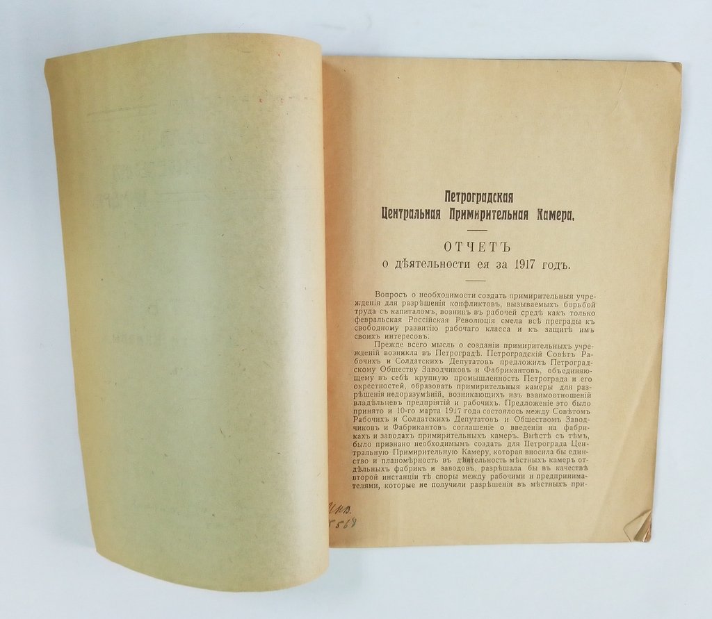 Отчет о деятельности Камеры за 1917 год.