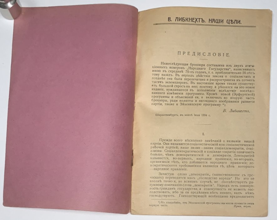 Либкнехт В. Наши цели.