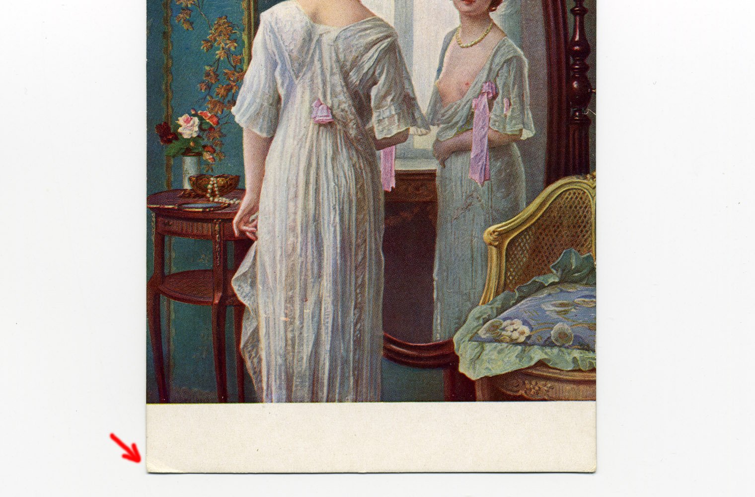 Жюль Скальбер. Jules Scalbert. Жемчужное ожерелье. Les Perles. Гламур, Эротика, Ню. Девушка с обнаженной грудью. Парижский салон