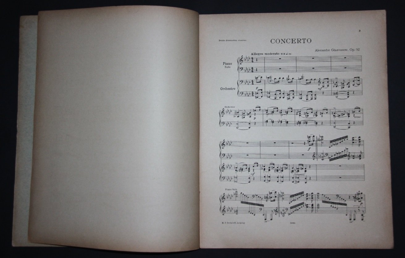 Глазунов, Александр. Концерт для фортепиано с оркестром N1 (f-moll) (Op. 92). Фортепианное переложение. /Ноты/.
