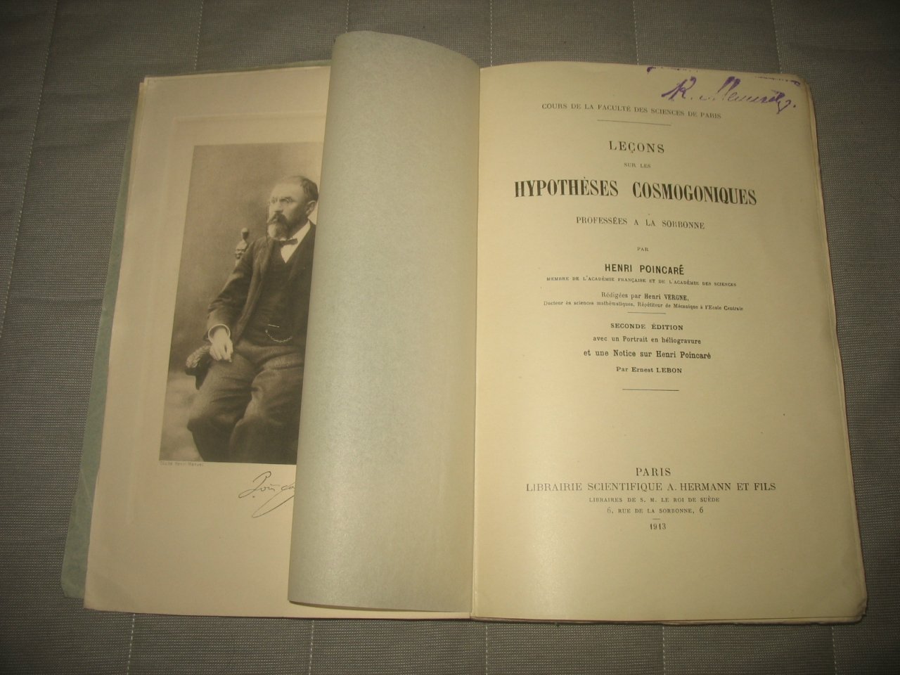 Poincare Henri./ Пуанкаре А. Lecons sur les hypotheses cosmogoniques./ Уроки по космогоническим гипотезам.