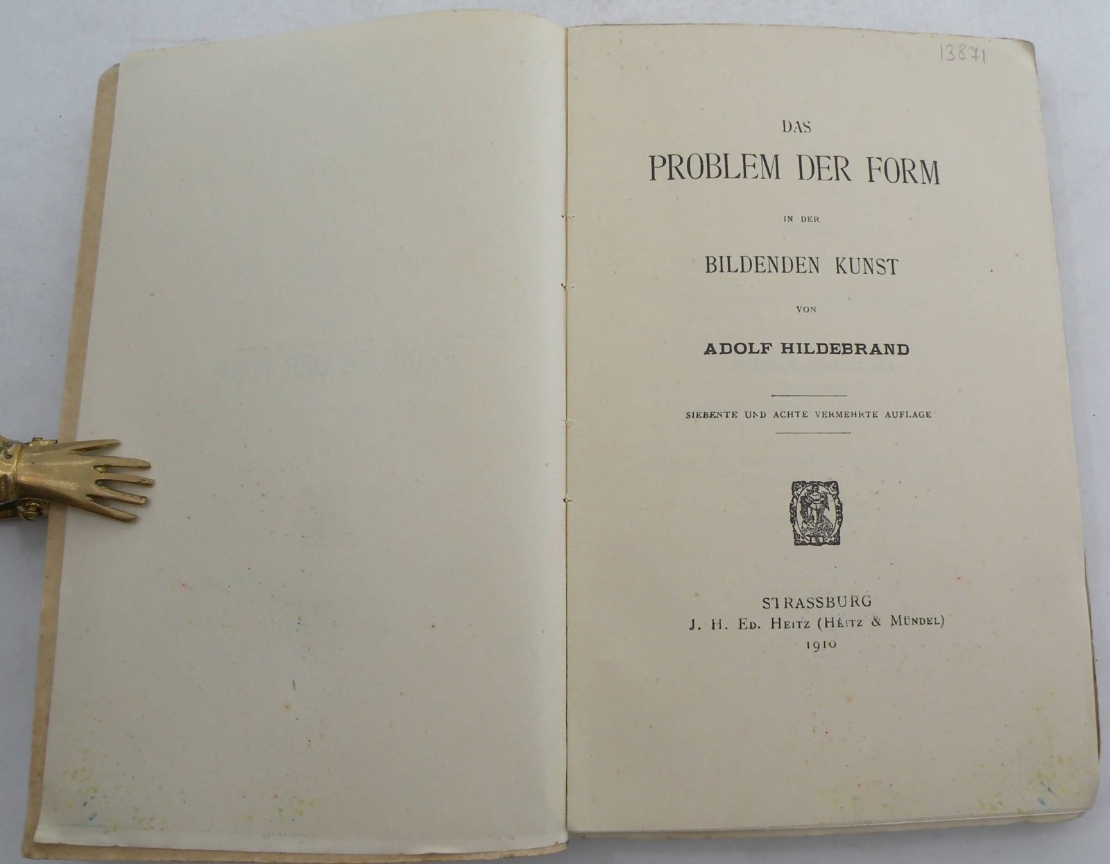 Hildebrand, Adolf. (Адольф Хильдебранд) Das problem der form in der Bildenden kunst. (Проблема формы в изобразительном искусстве).
