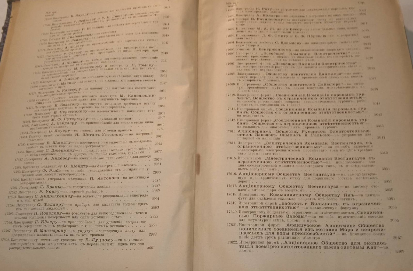 Свод привилегий выданных в России. 1910 г. Выпуск VII. Привилегии № 17538-17635.