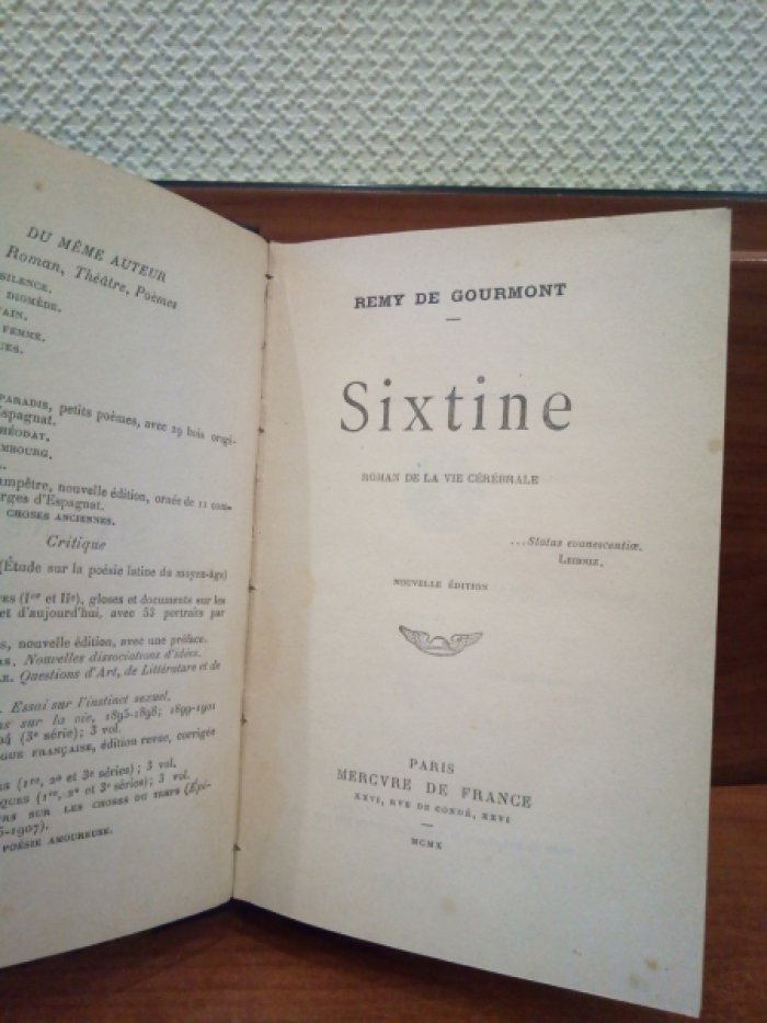 Remy de Gourmont/Реми де Гурмон. Sixtine./Сикстина.