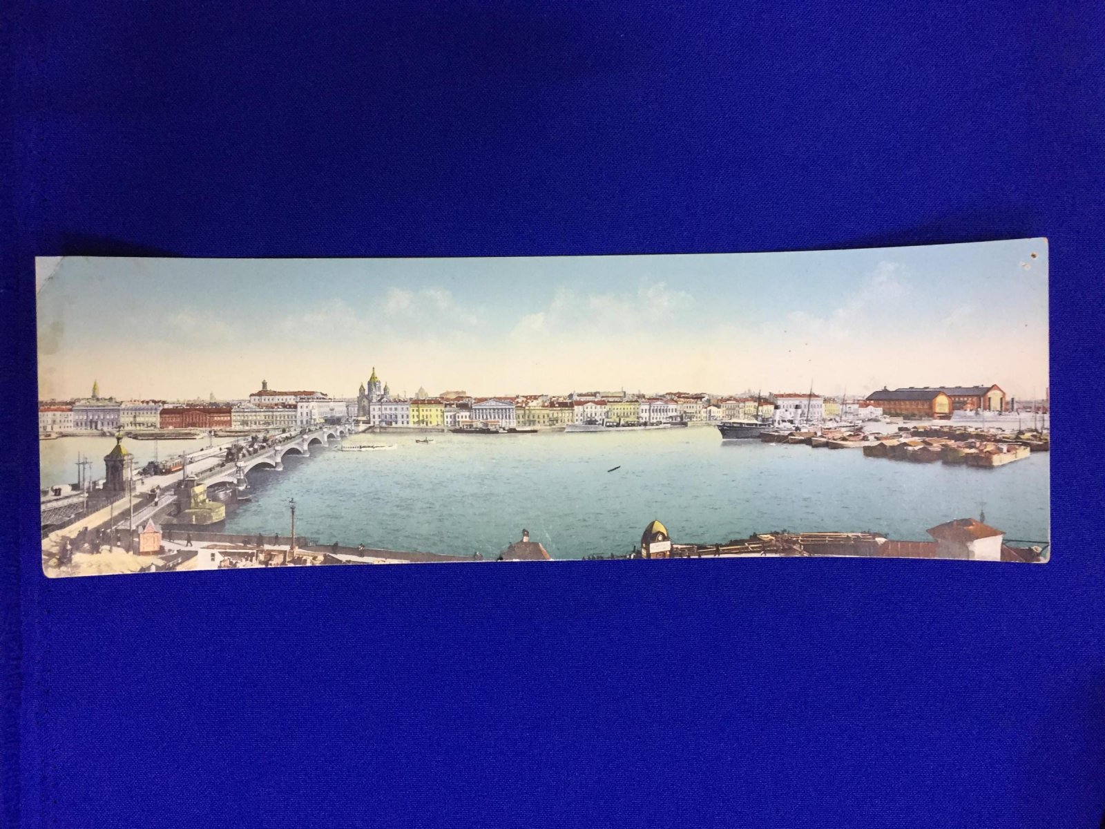 С.-Петербург. Панорама. Общий вид Николаевского моста и гавани.